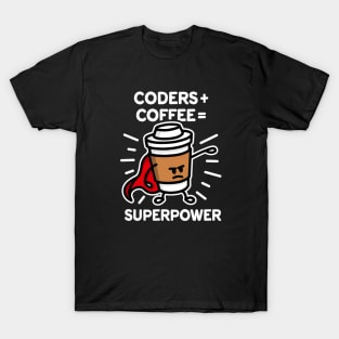 Coders + coffee = superpower (superhero) dark T-Shirt